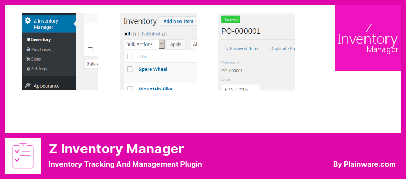 Z Inventory Manager Plugin - Inventory Tracking and Management Plugin