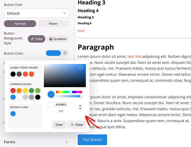 edit button styling across your theme