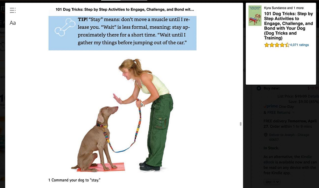 an example of a picture in the dog ebook