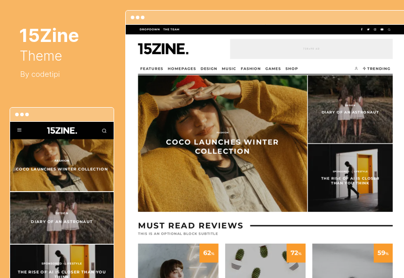 15Zine Theme - Magazine Newspaper Blog News WordPress Theme