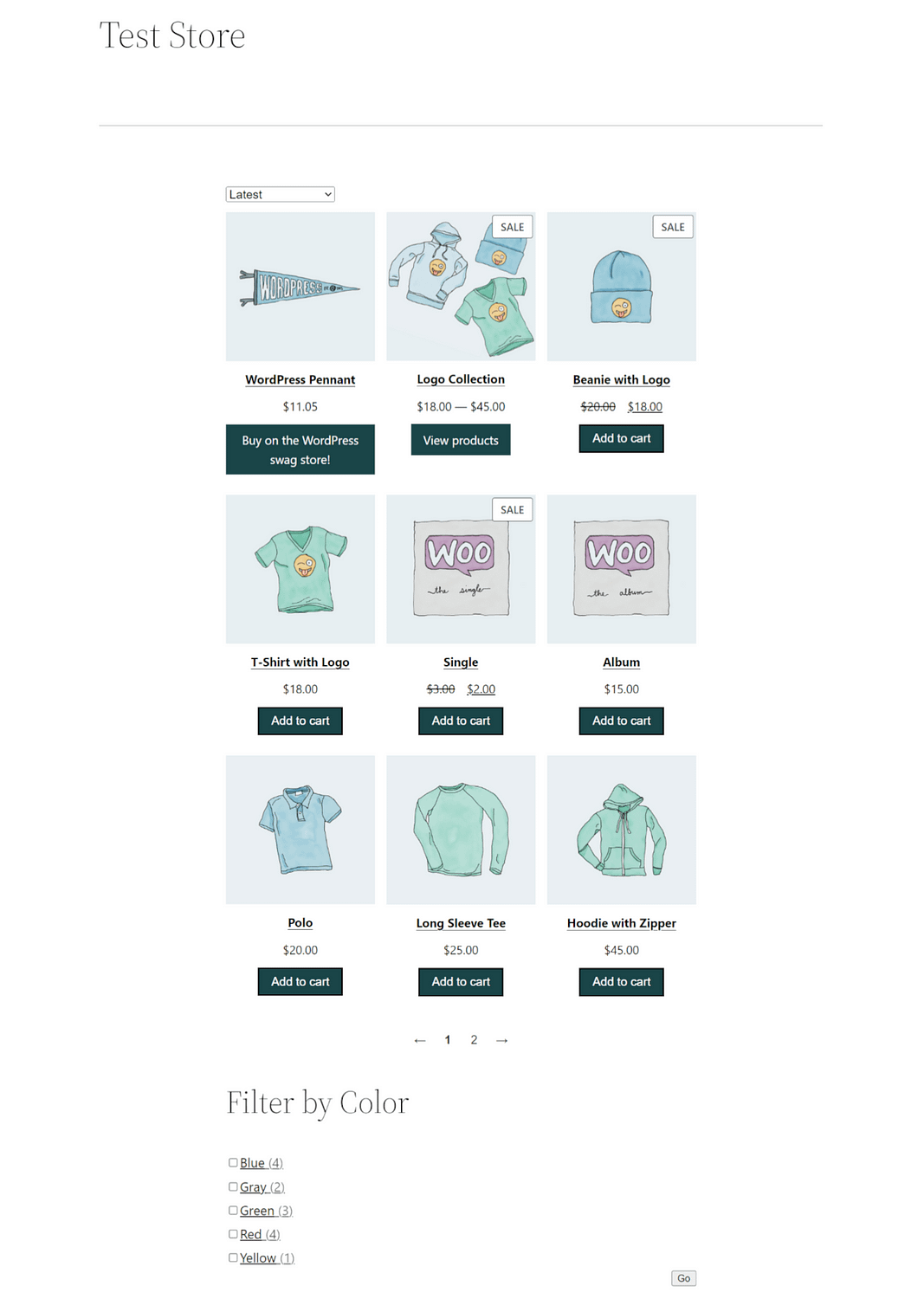 A WooCommerce store using a WooCommerce product filter block. 