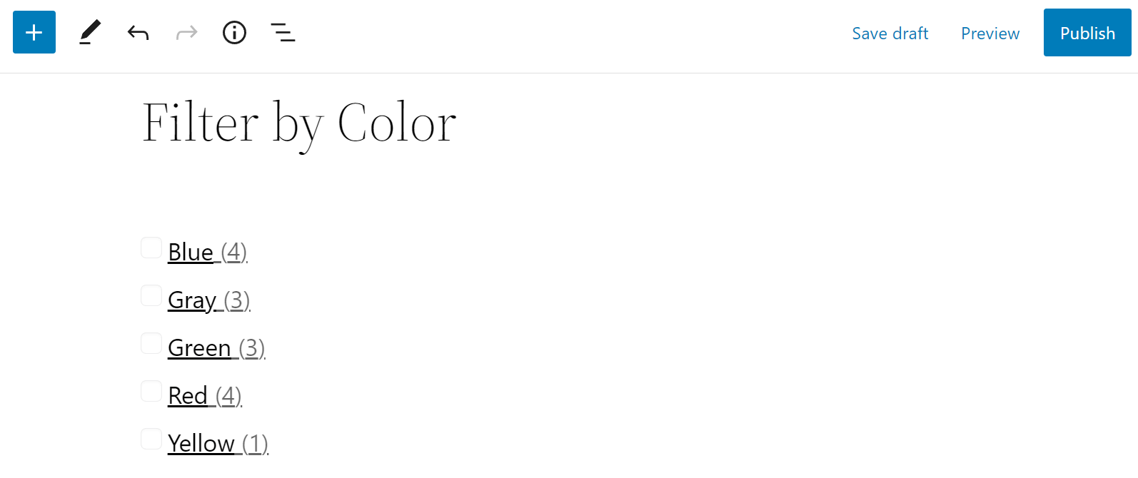 Filter Products by Color 