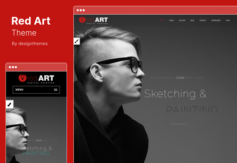 Red Art Theme - Artist Portfolio WordPress Theme