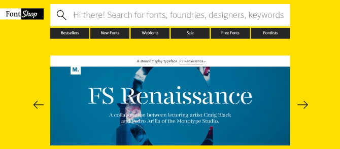 fontshop website homepage