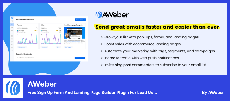 AWeber Plugin - Free Sign Up Form and Landing Page Builder Plugin for Lead Generation and Email Newsletter Growth