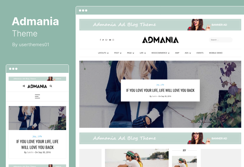 Admania Theme - Adsense WordPress Theme With Gutenberg Compatibility