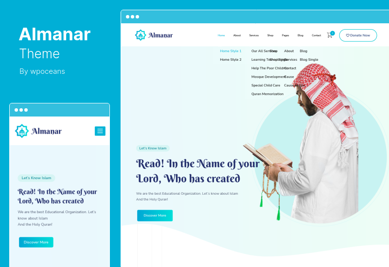 Almanar Theme - Islamic Center WordPress Theme