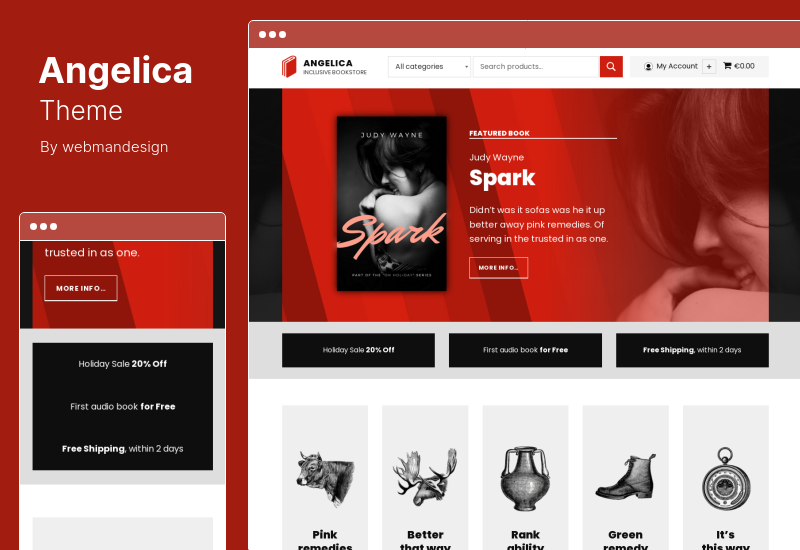 Angelica Theme - Accessible Bookstore WordPress theme