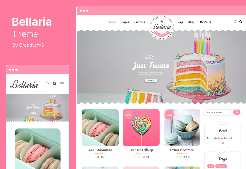 Bellaria Theme - A Delicious Cakes and Bakery WordPress Theme