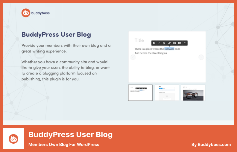 BuddyPress User Blog Plugin - Members Own Blog For WordPress