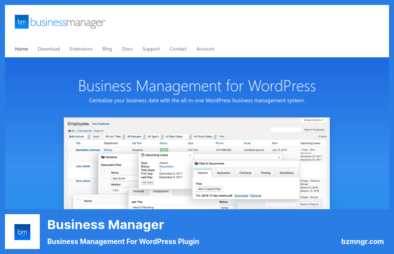 Business Manager Plugin - Business Management for WordPress Plugin
