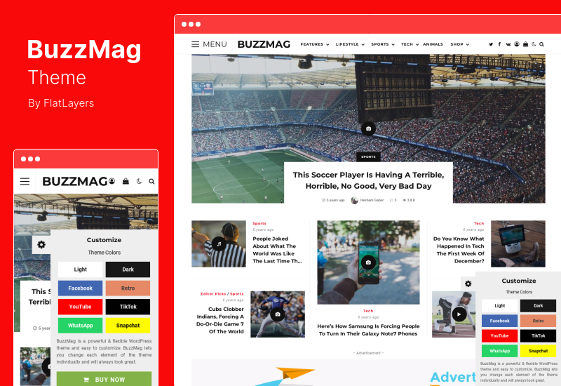 BuzzMag Theme - Viral News & Magazine Blog WordPress  Theme