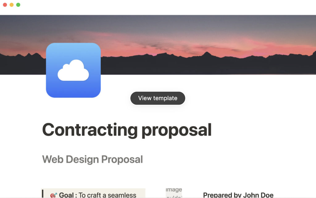 Notion Contracting Proposal Template