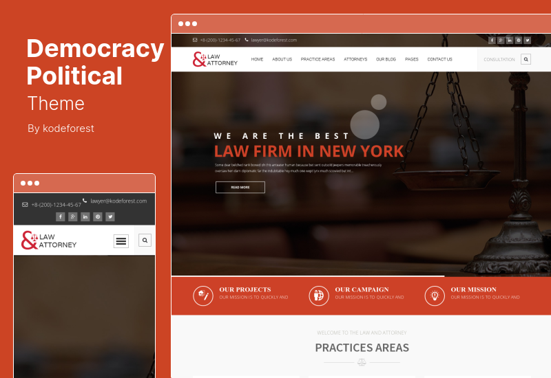 Democracy Political Theme - Lawyer WordPress Theme