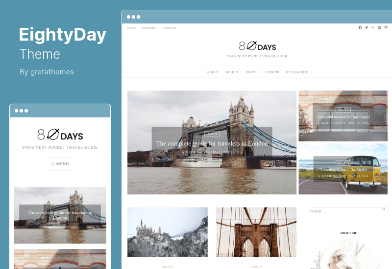 EightyDay Theme - A WordPress Theme For Travel Blogs