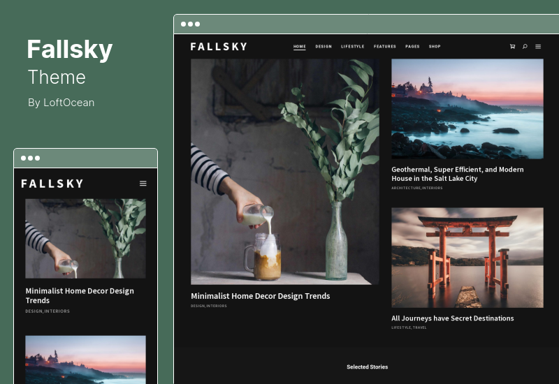 Fallsky Theme - Lifestyle Magazine With Shop WordPress Theme