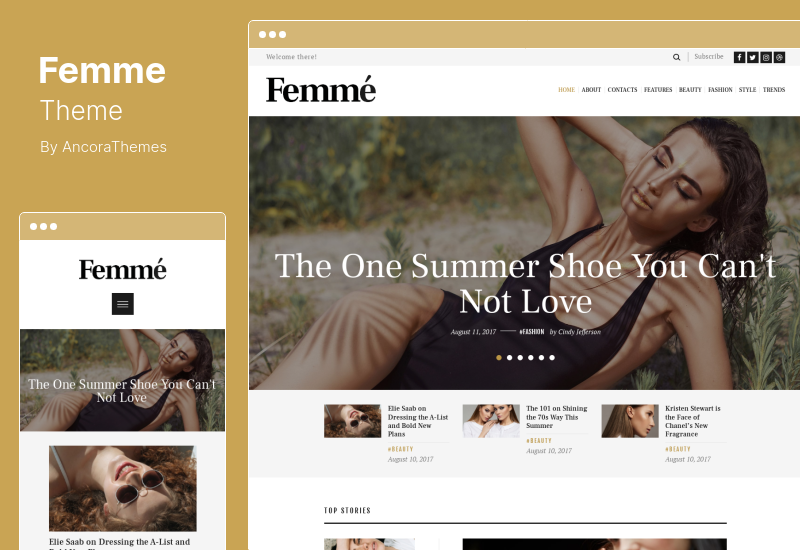 Femme Theme - An Online Magazine  Fashion Blog WordPress Theme