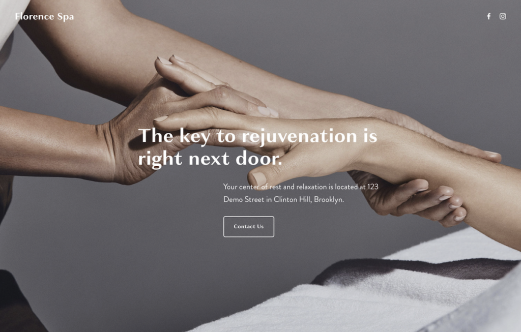 Florence spa business squarespace template