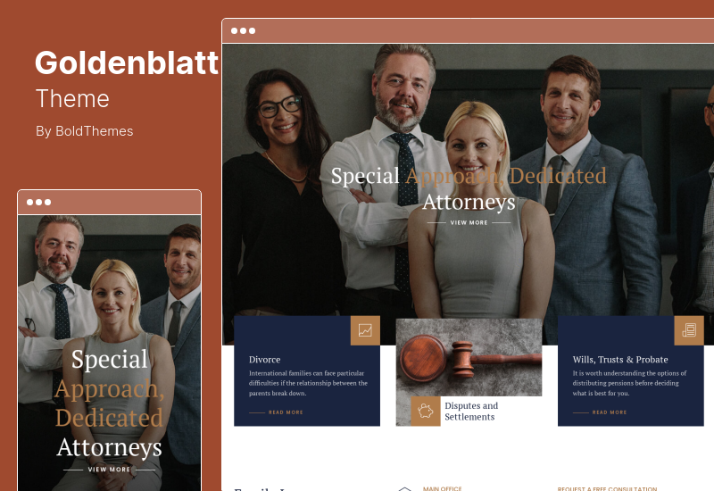 Goldenblatt Theme - Lawyer, Attorney Law Office WordPress Theme