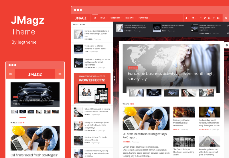 JMagz Theme - Tech News Review Magazine WordPress Theme