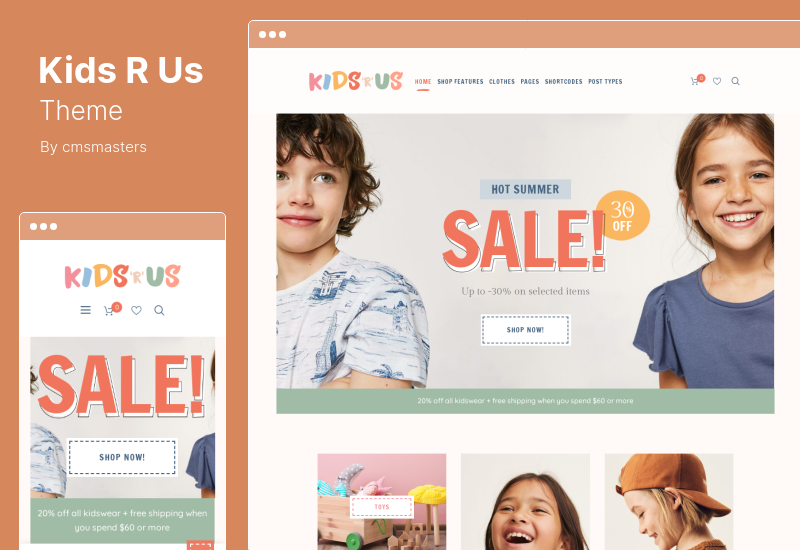 Kids R Us Theme - Toy Store and Children Clothes Shop WooCommerce Theme