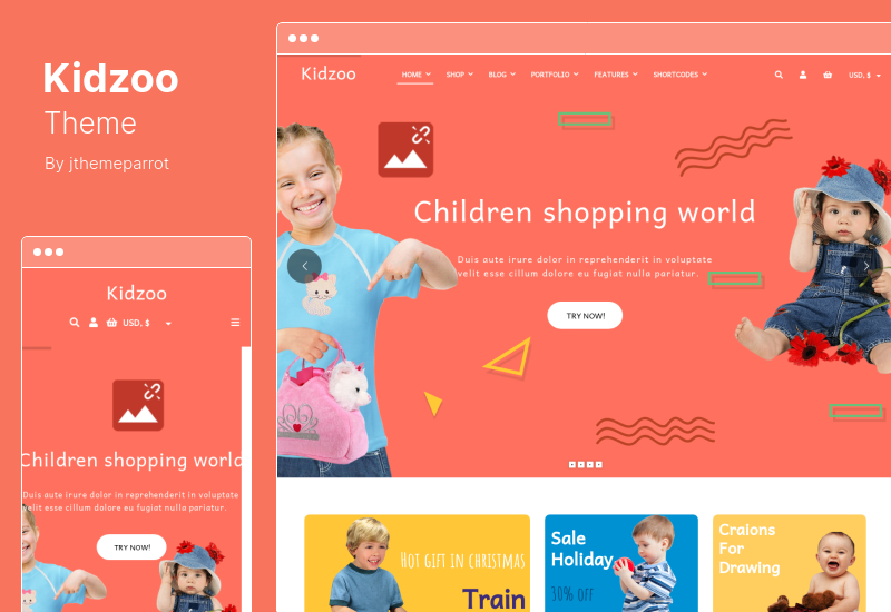 Kidzoo Theme - Children Baby Store WordPress eCommerce Theme