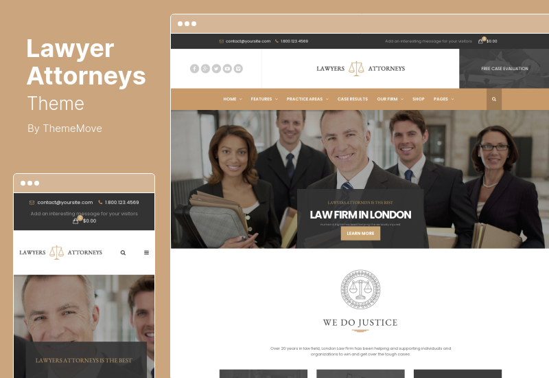 Lawyer Attorneys Theme - Law Firm Office WordPress Theme