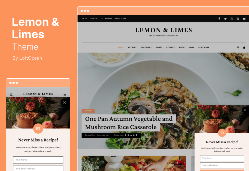 Lemon & Limes Theme - Personal Food Blog WordPress Theme