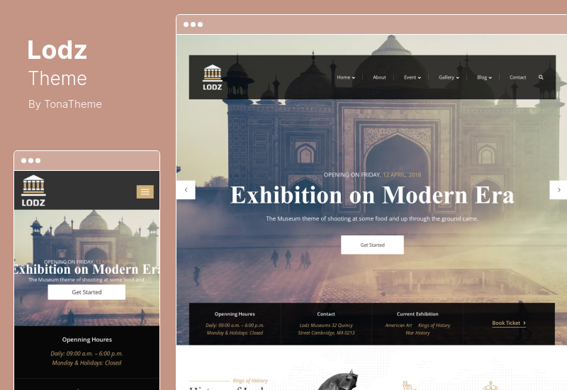 Lodz Theme - Museum  Exhibition WordPress Theme