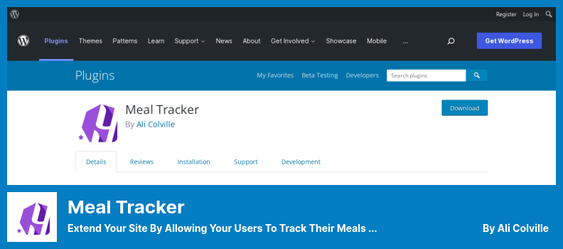 Meal Tracker Plugin - Extend Your Site by Allowing Your Users to Track Their Meals and Calorie Intake
