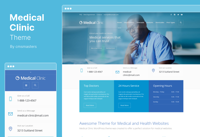 Medical Clinic Theme - Doctor and Hospital Health WordPress Theme