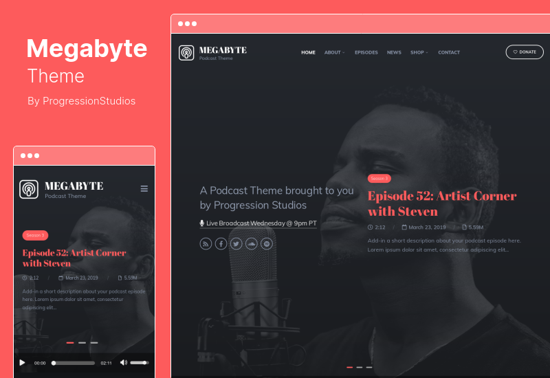 Megabyte Theme - Podcast Audio WordPress Theme