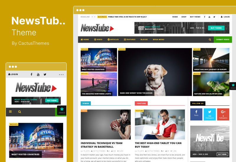 NewsTube Theme - Magazine Blog & Video WordPress Theme