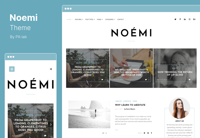 Noemi Theme - Lifestyle & Fashion Blog WordPress Theme