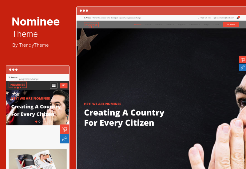 Nominee Theme - Political WordPress Theme for Candidate Political Leader