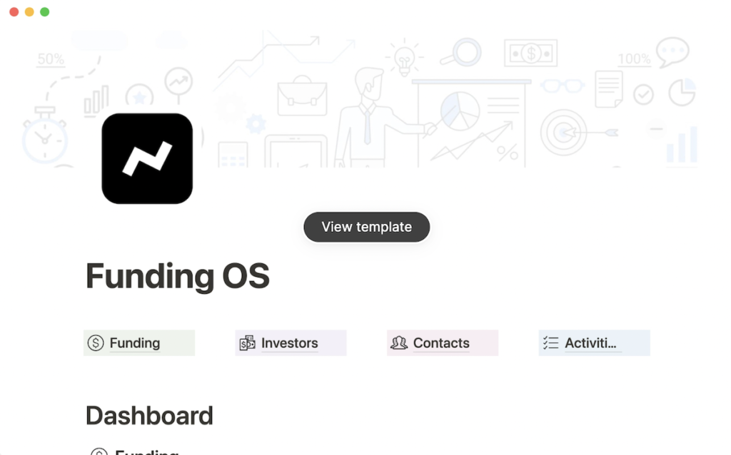 Notion funding OS template