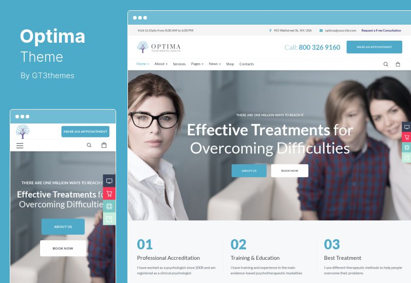Optima Theme - Psychology Counseling WordPress Theme