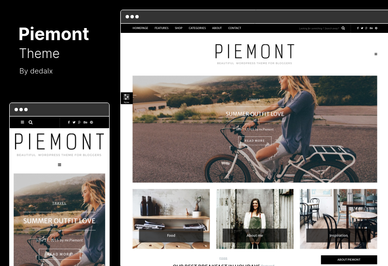 Piemont Theme - Premium Travel & Lifestyle Blog Responsive WordPress Theme