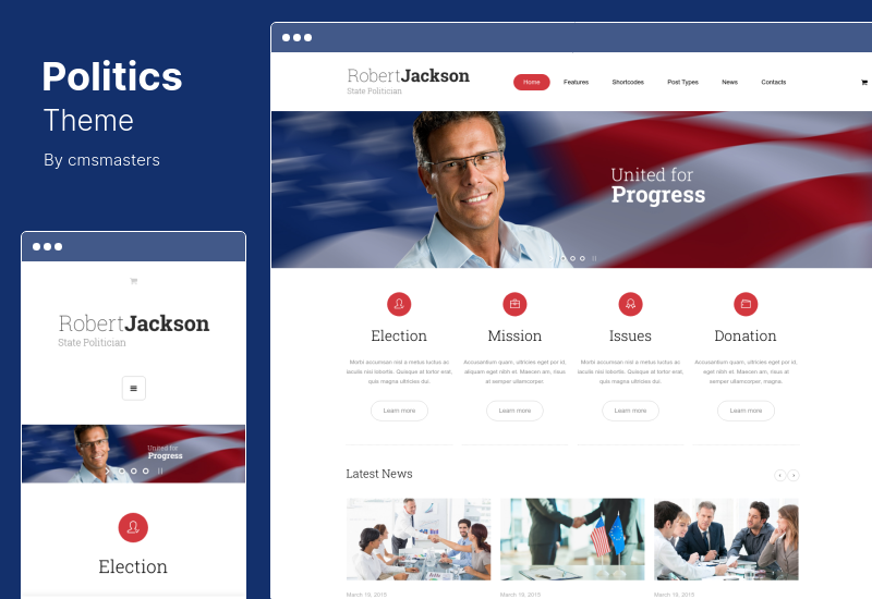 Politics Theme - Election Campaign Political WordPress Theme