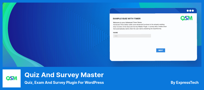 Quiz And Survey Master Plugin - Quiz, Exam and Survey Plugin for WordPress