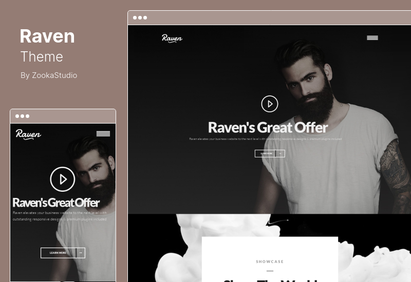 Raven Theme - Creative Black White Minimal WordPress Theme
