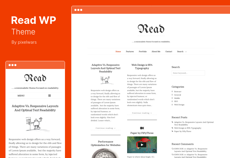 Read WP Theme - Minimalist Blog WordPress Theme