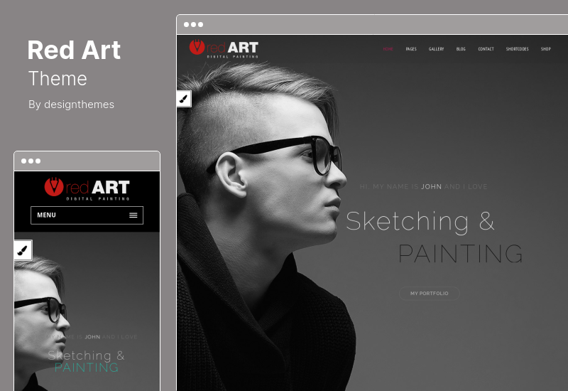 Red Art Theme - Photography and Art Gallery & Artist Portfolio WordPress Theme