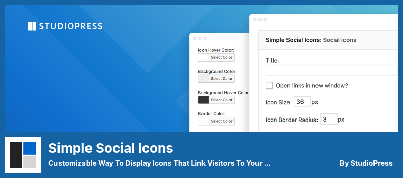 Simple Social Icons Plugin - Customizable Way to Display Icons That Link Visitors to Your Various Social Profiles