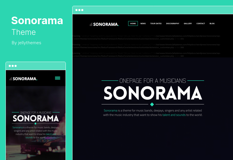 Sonorama Theme - Music Band  Musician WordPress Theme