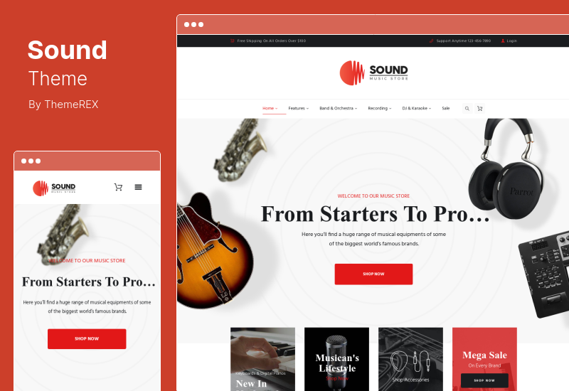 Sound Theme - Musical Instruments Online Store WordPress Theme