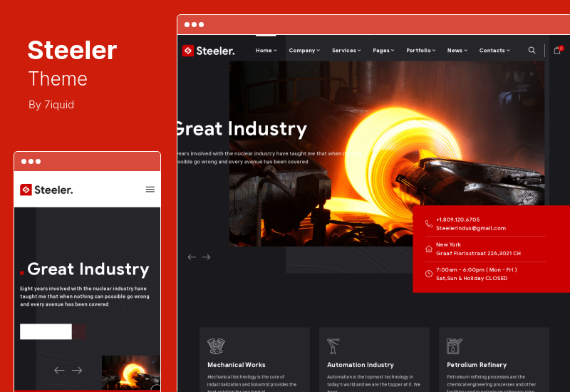 Steeler Theme - Industrial  Manufacturing WordPress Theme