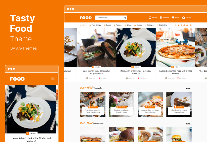 Tasty Food Theme - Recipes & Blog WordPress Theme