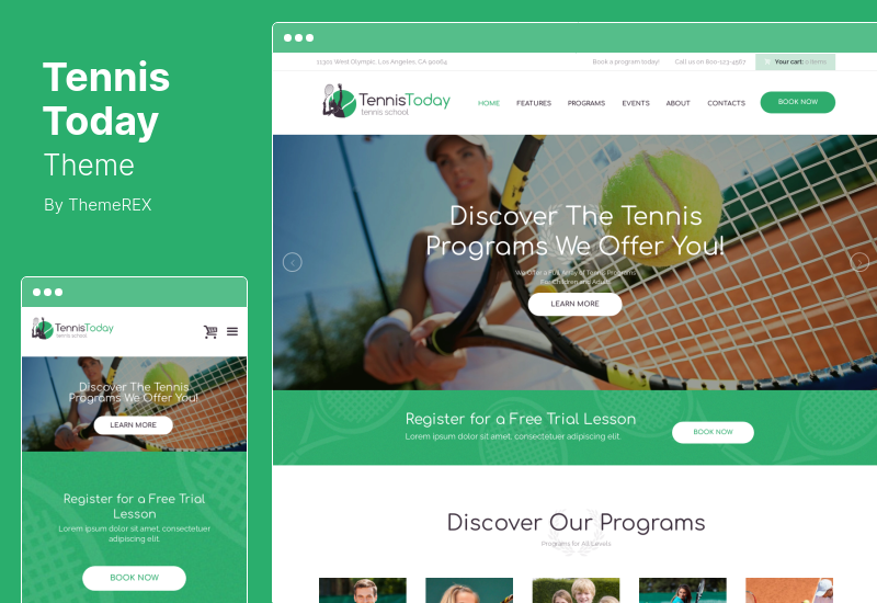 Tennis Today Theme - Sport School & Events WordPress Theme