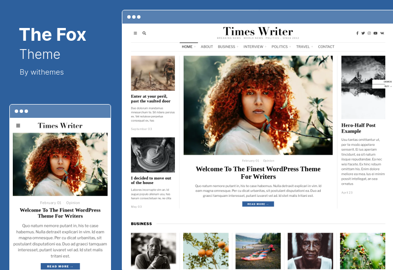 The Fox Theme - Minimal Blog Magazine WordPress Theme